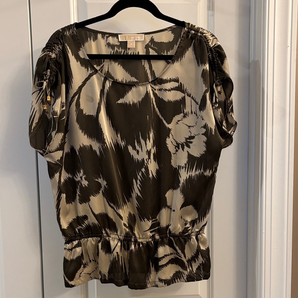 Michael Michael Kors brown and Cream Patterned Blouse